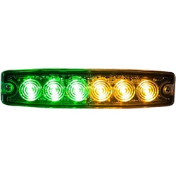 Buyers Ultra Thin 5 Inch LED Strobe Light - Green/Amber