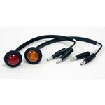 Buyers .75 INCH ROUND MARKER CLEARANCE LIGHTS - 3 LED RED WITH MALE BULLETS
