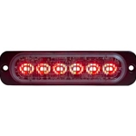 Buyers Dual Color Thin 4.5 Inch Wide LED Strobe Light - Red/Clear