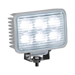Buyers 4 Inch By 6 Inch Rectangular LED Clear Flood Light With White Housing