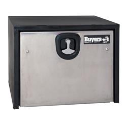 Black Steel Toolbox with Stainless Steel Door 18" x 18" x 60"