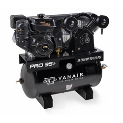 Vanair PRO 35 Gas Air Compressor - Skid Mount - 14 HP Kohler