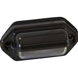 Buyers 2 Inch Black License/Utility Light With 2 LEDs And Blunt Cut Leads