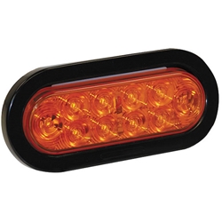 Buyers 6 Inch Amber Oval Turn Signal Light Kit With 10 LEDs (PL-3 Connection, Includes Grommet And Plug)