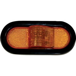 Buyers 6 Inch Amber Oval Mid-Turn Signal-Side Marker Light Kit With 9 LEDs (PL-3 Connection, Includes Grommet And Plug)