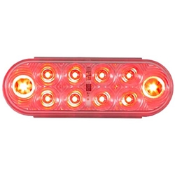 Buyers 6 Inch Oval Stop/Turn/Tail Light With Clear Lens And 10 Red LEDs