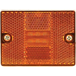 Buyers 2.875 Inch Amber Rectangular Marker/Clearance Light With Reflex With 6 LED