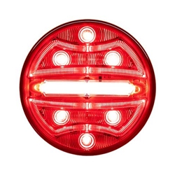 Buyers 4 Inch Round Stop/Turn/Tail + Backup Combination Light With Light Stripe LED Tubes