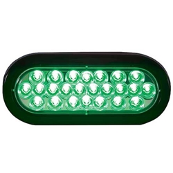 Buyers 6 Inch Oval Recessed LED Strobe Light With Quad Flash - Green