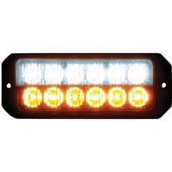 Buyers Dual Row 5 Inch LED Strobe Light - Clear/Amber