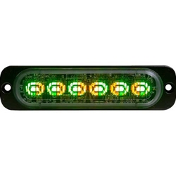 Buyers Dual Color Thin 4.5 Inch Wide LED Strobe Light - Amber/Green