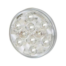 Buyers 4 Inch Clear Round LED Interior Dome Light With White Housing