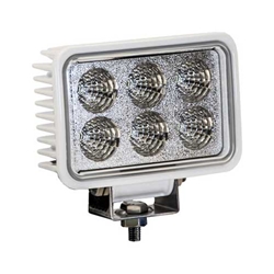 Buyers 4 Inch By 6 Inch Rectangular LED Clear Spot Light With White Housing