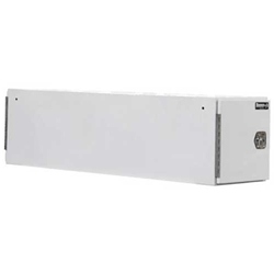 Buyers 24x24x86 Inch Gloss White Steel Straight Side Tunnel Truck Tool Box With Shelf