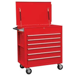 6 Full Drawer Professional Cart - Red