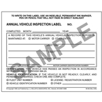 Annual Vehicle Inspection Label (2-ply with Laminate)