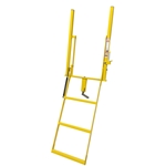 Close up view of Double Handle Wide 3 Step Adjustable Stake Rolson Ladder