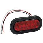 Buyers 6 Inch Red Oval Stop/Turn/Tail Light with 10 LEDs (PL-3 Connection, Includes Grommet & Plug)