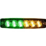 Buyers Ultra Thin 5 Inch LED Strobe Light - Green/Amber