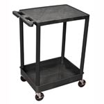 2 Shelf Tub Cart-Black