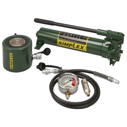 Simplex ST1002A 100 Ton Low Profile Hydraulic Cylinder & Hand Pump Set
