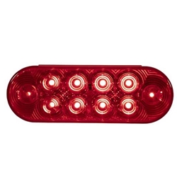Buyers 6 Inch Red Oval Stop/Turn/Tail Light with 10 LEDs (PL-3 Connection)