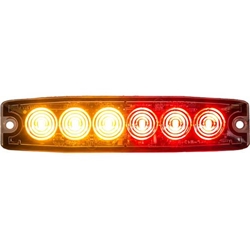 Buyers Ultra Thin 5 Inch LED Strobe Light - Amber/Red