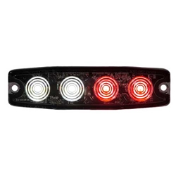 Buyers Ultra Thin 4.5 Inch LED Strobe Light - Clear/Red