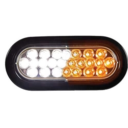 Buyers 6 Inch Oval Recessed LED Strobe Light With Quad Flash - Amber/Clear