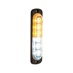Buyers Thin 4.5 Inch Vertical LED Strobe Light - Amber/Clear